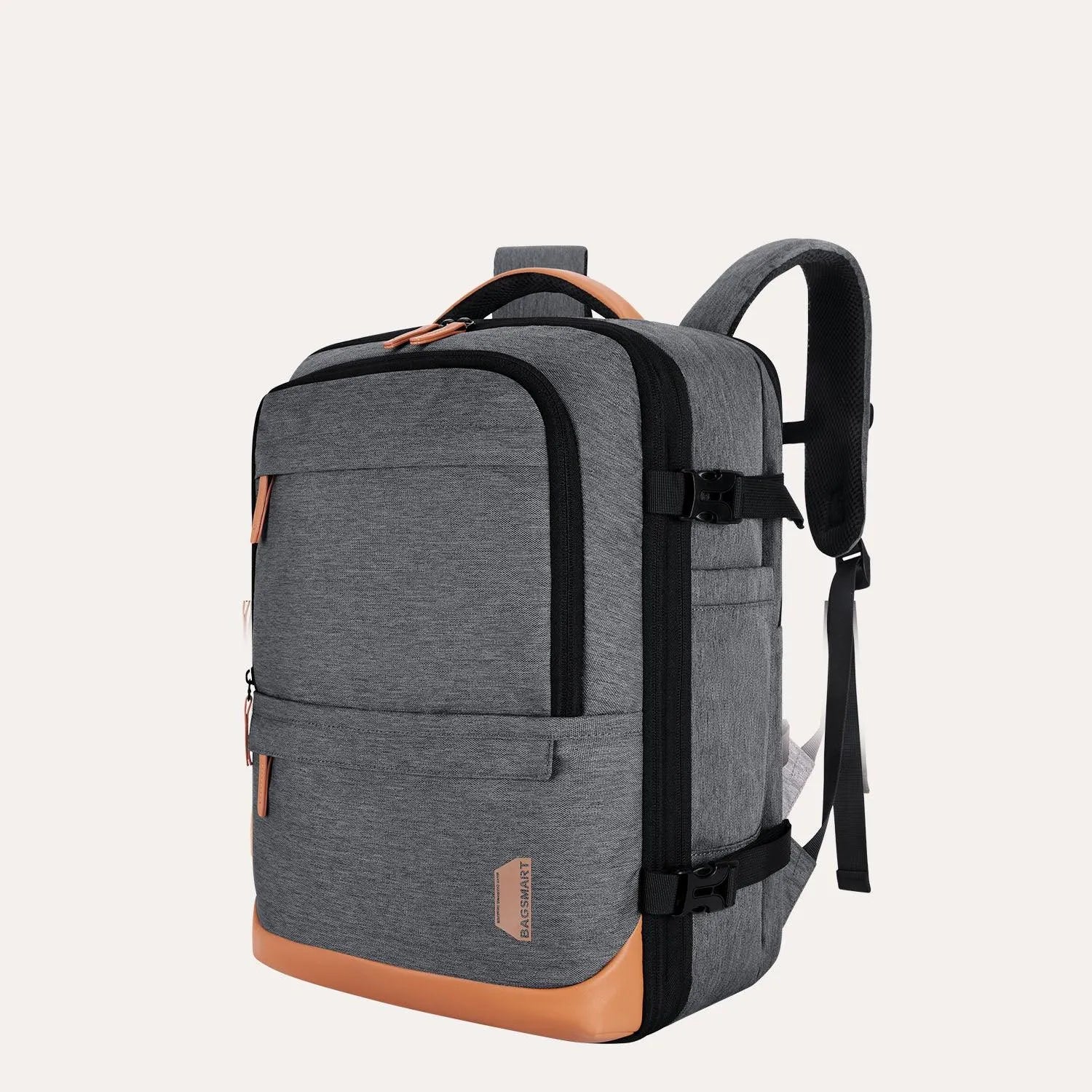 Falco 40L Expandable Airline Approved Carry On Travel Backpack - Waterproof Laptop Backpack for Business Travel, Weekend Trips & Commuting