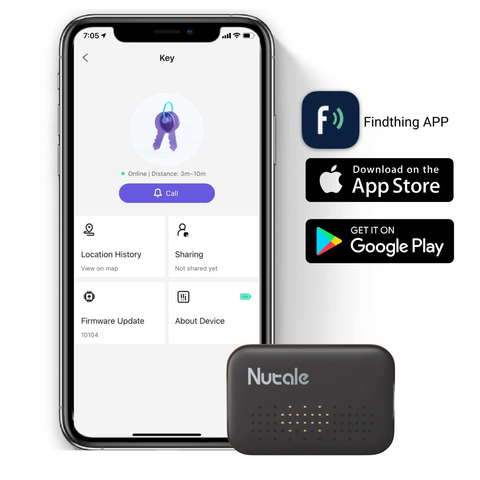 Bluetooth Tracker for Keys & Luggage - iOS/Android Compatible Mini Finder