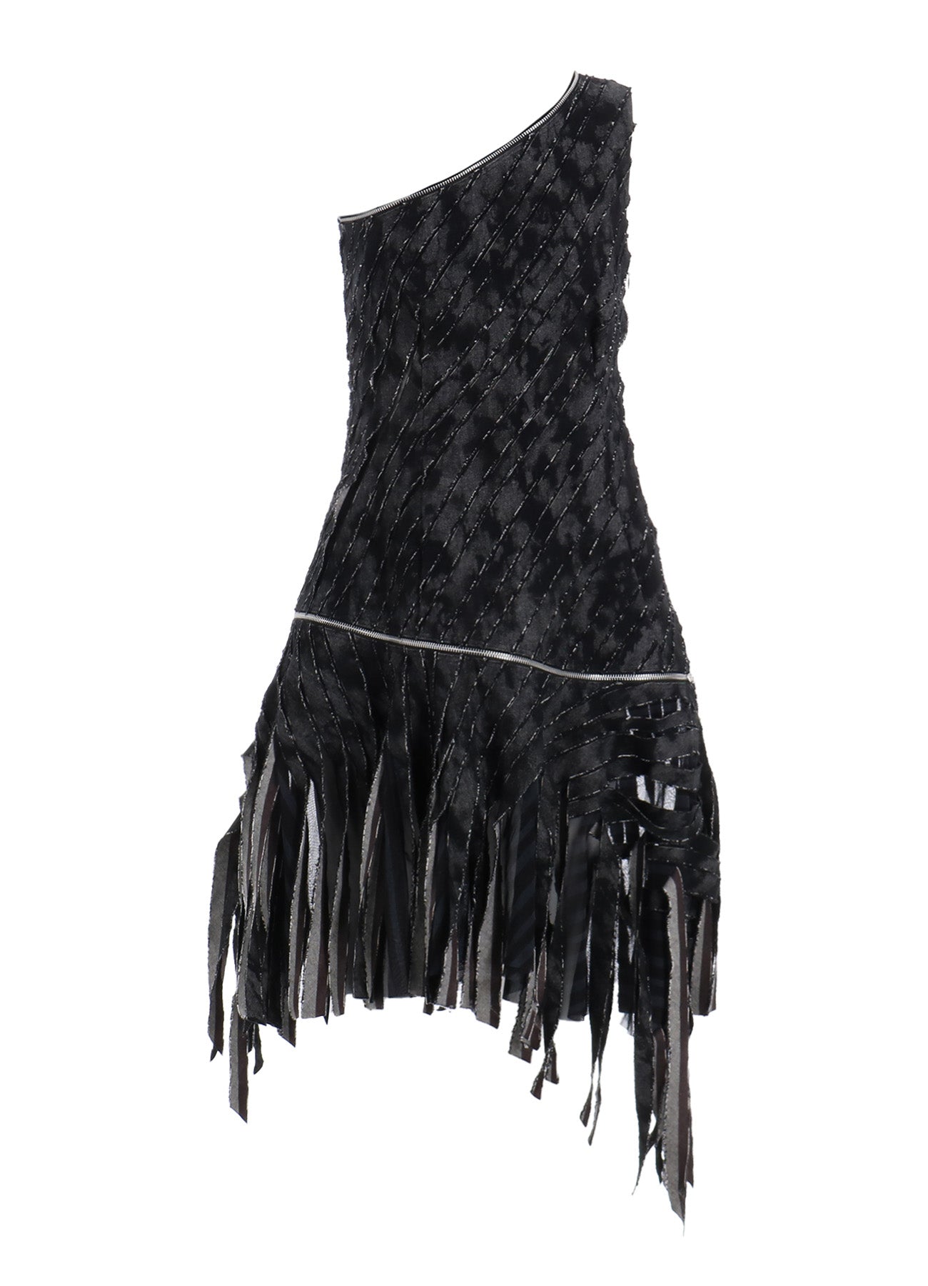 Stylish Denim Zip One Shoulder Dress with Slash Detail - Perfect for Casual Outings, Parties & Night Out