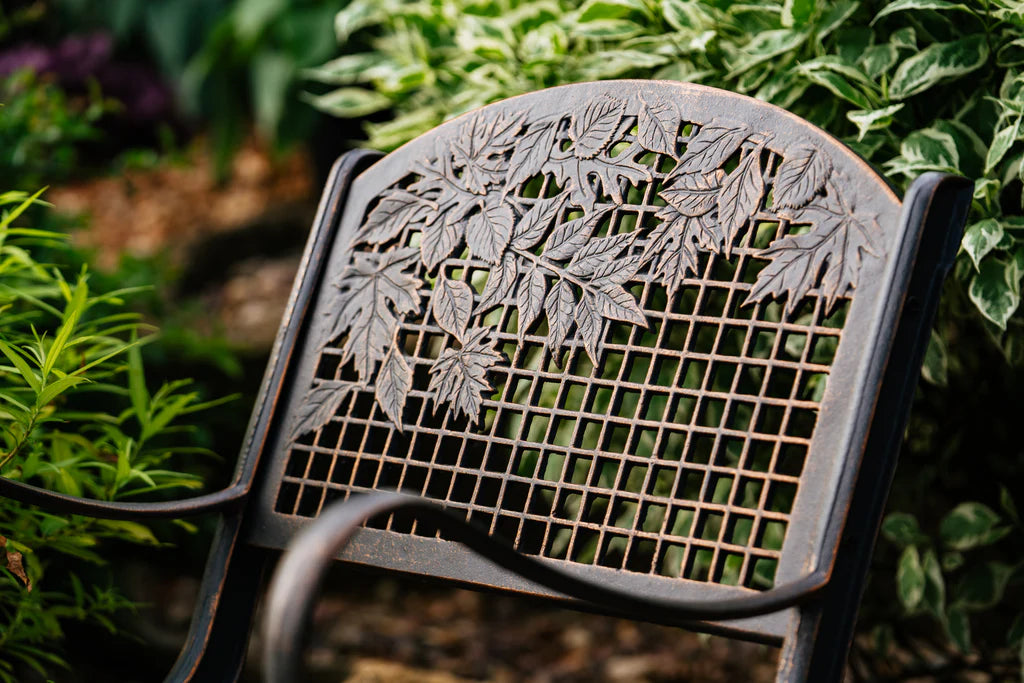Premium Outdoor Patio Glider Chair with Leaf Design - Comfortable Relaxing Swinging Chair for Garden, Backyard, Porch & Poolside - Weather-Resistant & Durable for Year-Round Use