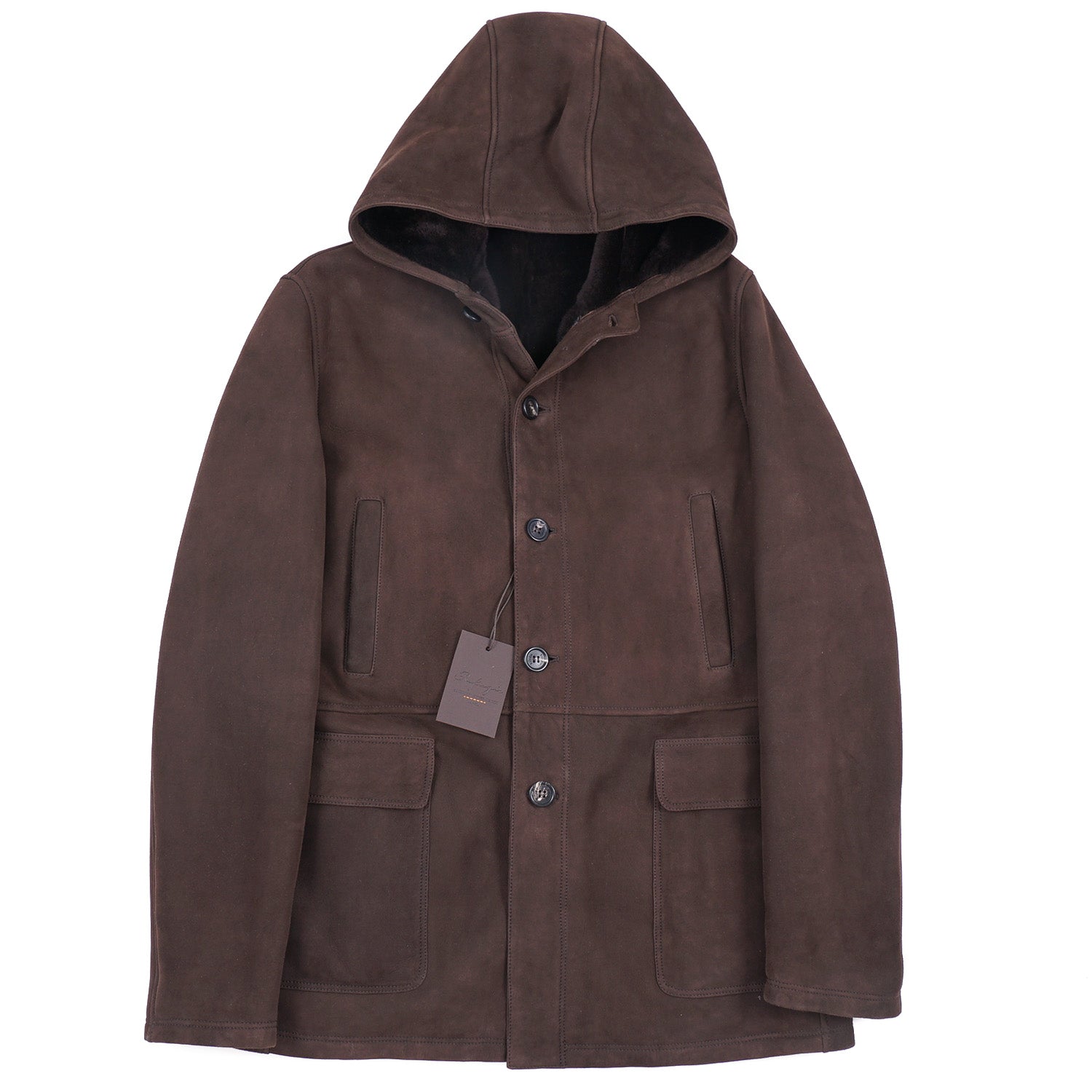 Premium Shearling Leather Hooded Parka for Men & Women - Winter Warm Coat with Fur Lining - Stylish & Cozy Outerwear for Cold Weather, Snow, Skiing & Outdoor Adventures