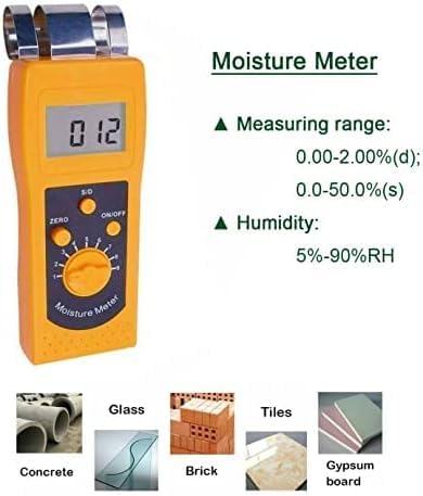 Professional Digital Concrete Moisture Meter - Accurate Wall, Tile, Floor, Gypsum, Marble, Cement & Brick Moisture Tester (0-50% Range) - Perfect for Construction, Renovation & Home Inspection Projects