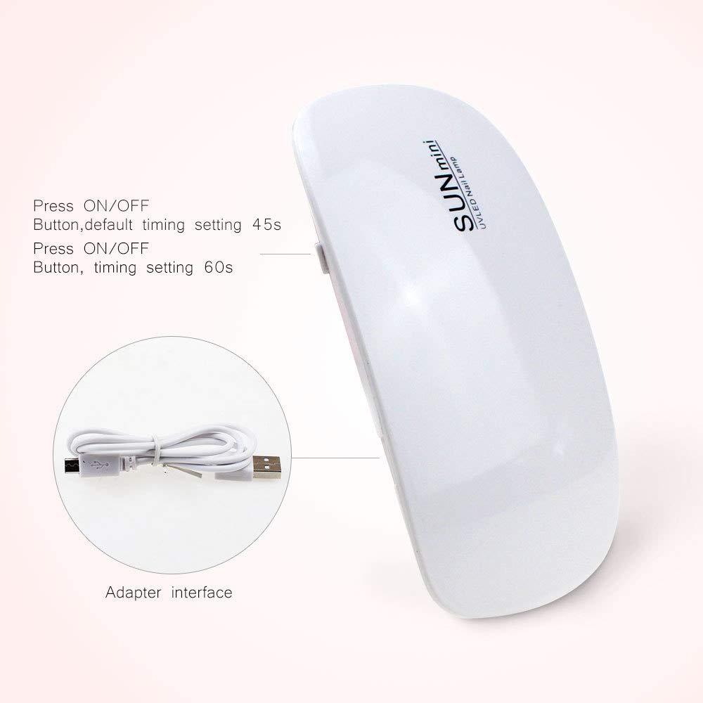 Kami XsSun Mini UV LED Travel Size Nail Lamp with Auto Sensor - Portable Gel Nail Polish Dryer for Home & Salon Use, Perfect for Manicures & Pedicures (Pink)