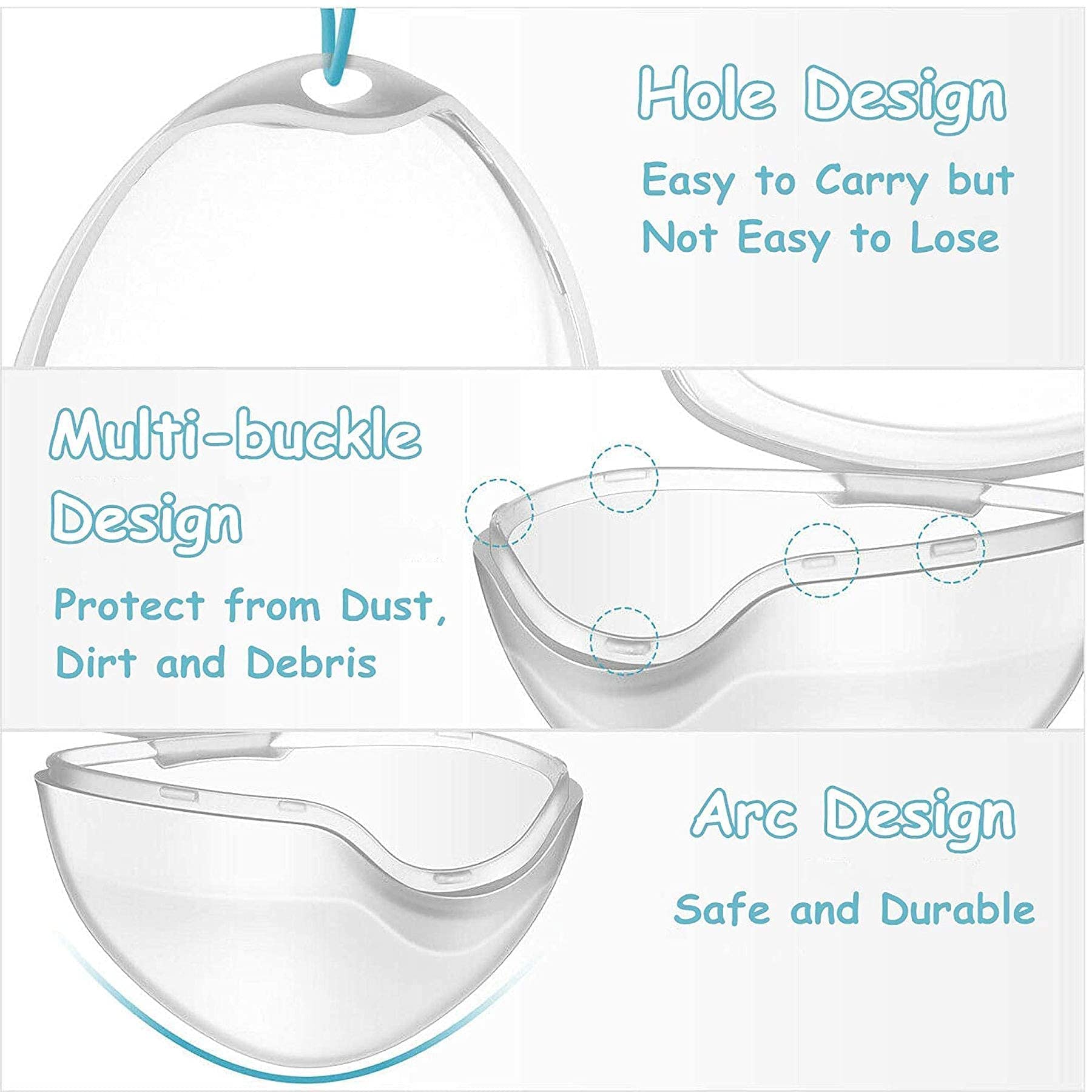 5-Pack Clear Baby Pacifiers with Lanyard & Storage Box - BPA-Free Silicone Soothers for Newborns & Infants - Dustproof Travel Case for Daycare, Stroller & On-the-Go Use