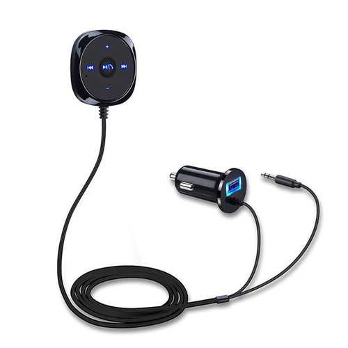 Bluetooth 4.0 Wireless Audio Receiver with 3.5mm AUX Output, Hands-Free Car Charger for iPhone - Perfect for Car Music Streaming & Hands-Free Calling