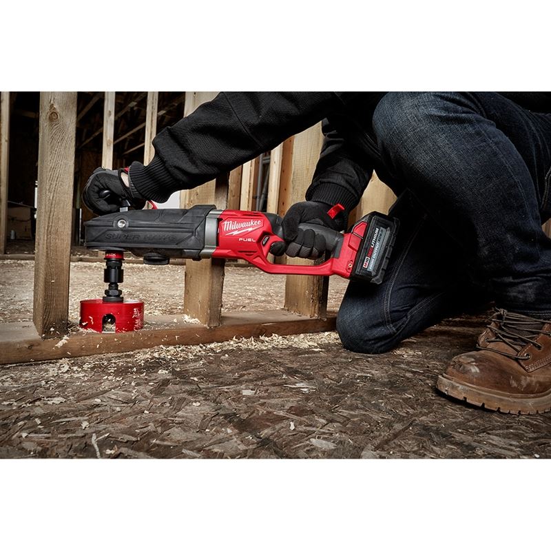 M18 FUEL 18V Brushless Cordless Super Hawg Right Angle Drill with QUIK-LOK (Tool Only) - Ideal for Tight Spaces, Plumbing, Electrical Work & Construction Projects