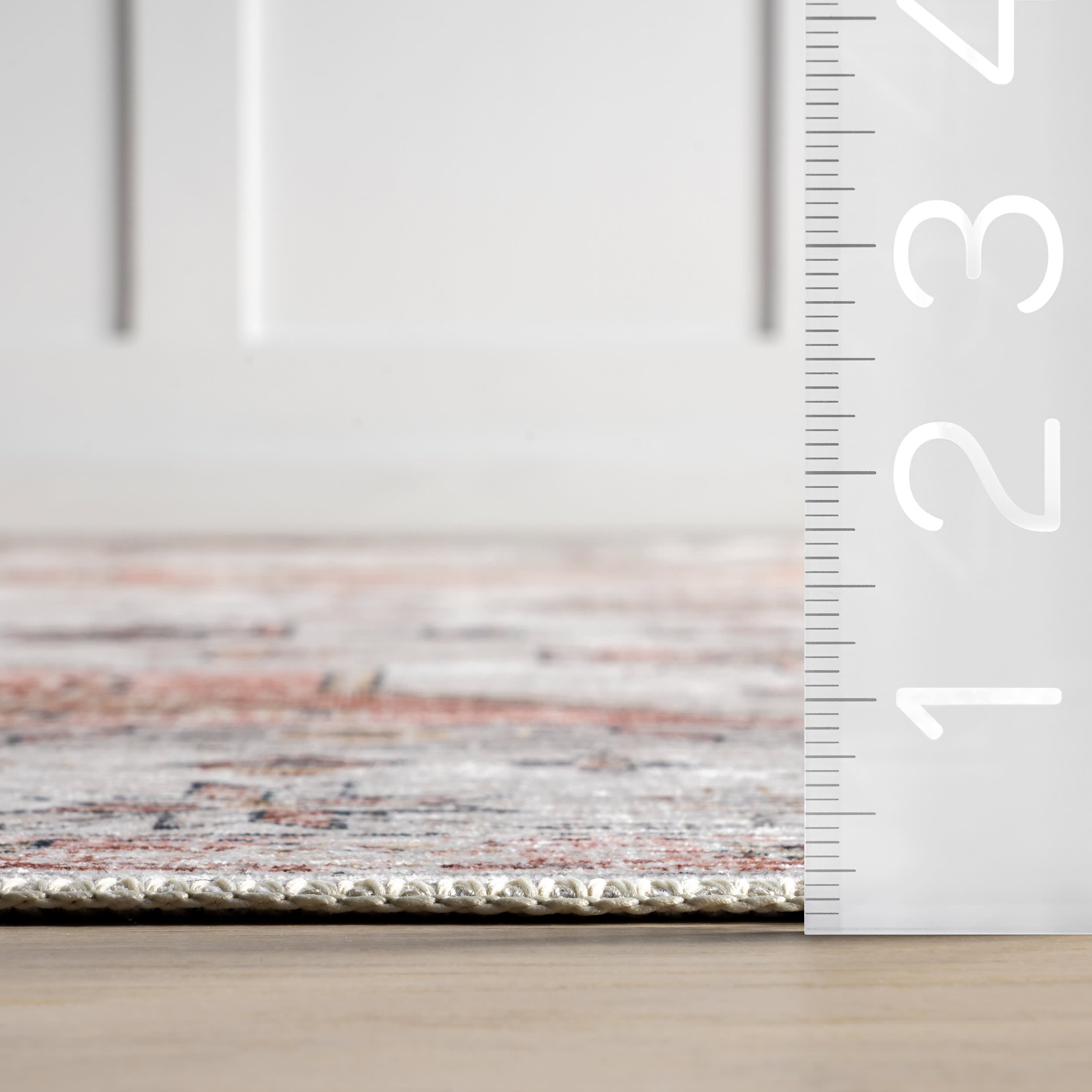 Francis Cartouche Medallion Spill Proof Washable Rug - Beige Non-Slip Area Rug for Living Room, Bedroom & Kitchen | Stain Resistant & Easy Clean Home Decor