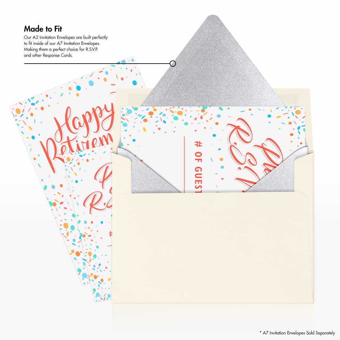 Premium A2 Contour Flap Envelopes (4 3/8 x 5 3/4 Inches) - 1000 Pack Silver Metallic Business Envelopes for Wedding Invitations, Greeting Cards & Professional Correspondence