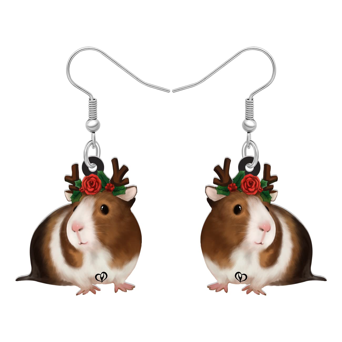 NEWEI Guinea Pig Earrings for Women - Dangle Jewelry Gifts for Guinea Pig Lovers, Christmas, Graduation & Birthday - Perfect for Animal Lovers & Pet Owners