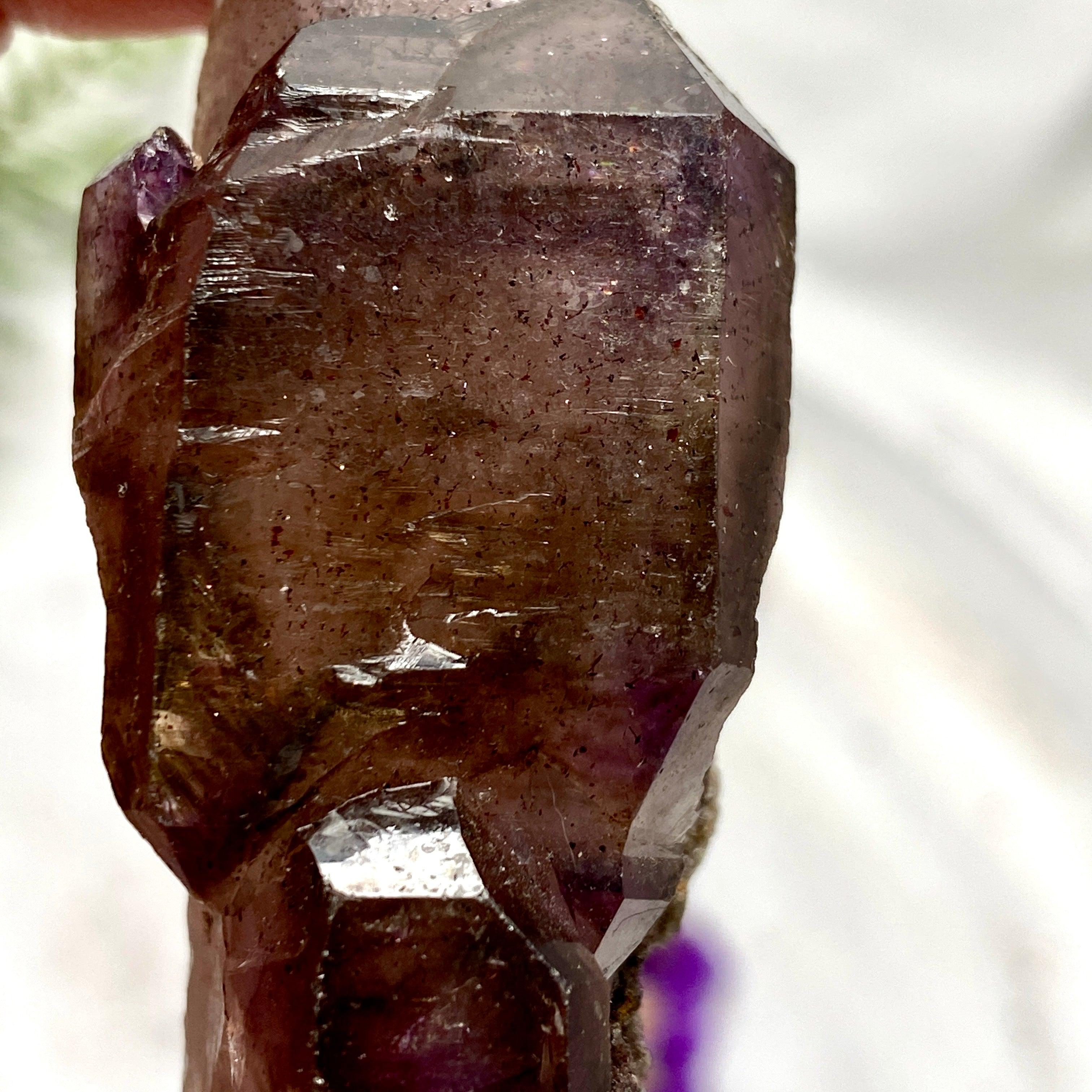 Natural Smokey Amethyst Quartz Crystal from Chiredzi, Africa - Healing Stone for Meditation, Yoga & Spiritual Growth (CR3176)