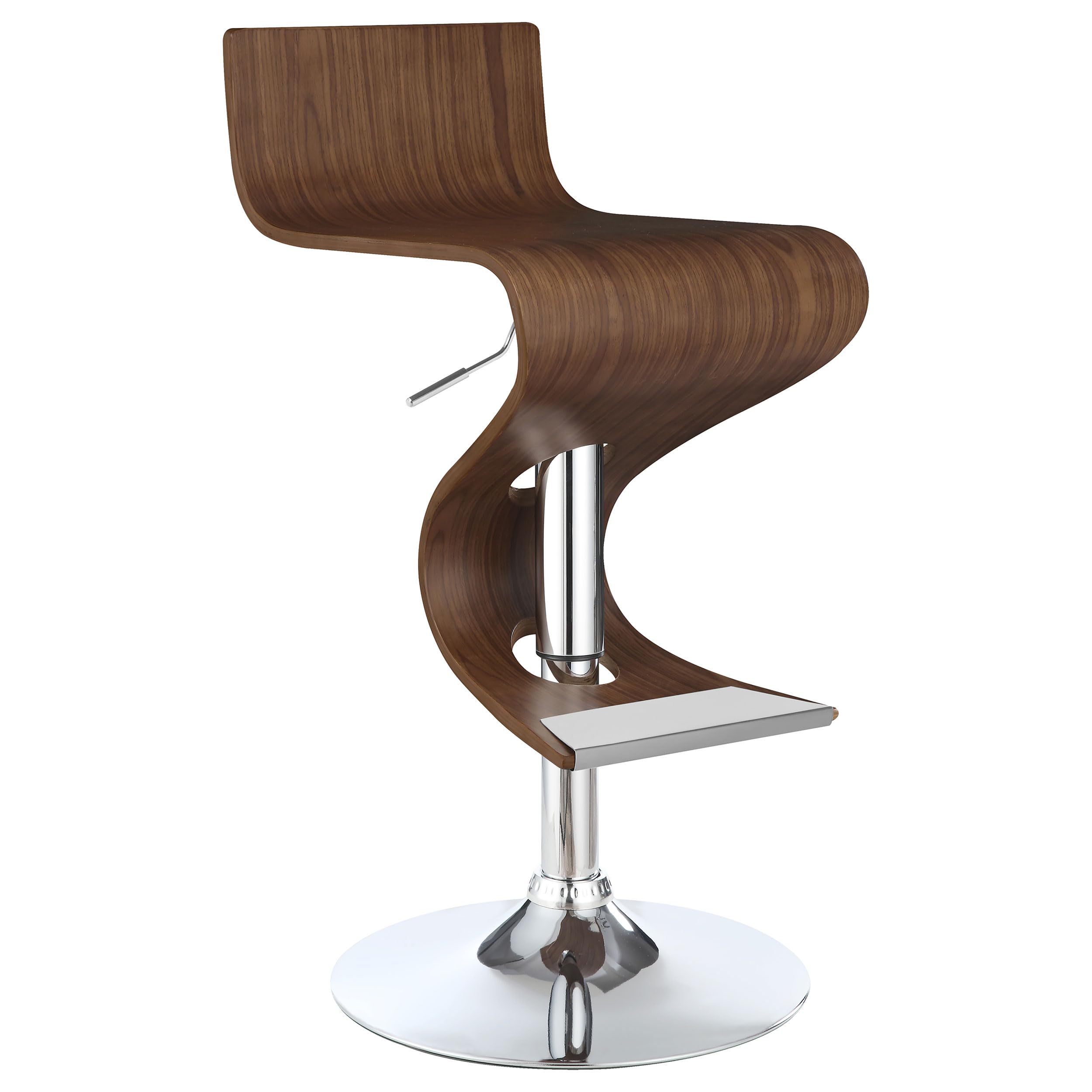 Adjustable Walnut Bar Stool with Swivel Seat - Modern Kitchen & Counter Height Stool for Home Bar, Breakfast Nook, and Restaurant Use - Coaster Furniture Model 100396