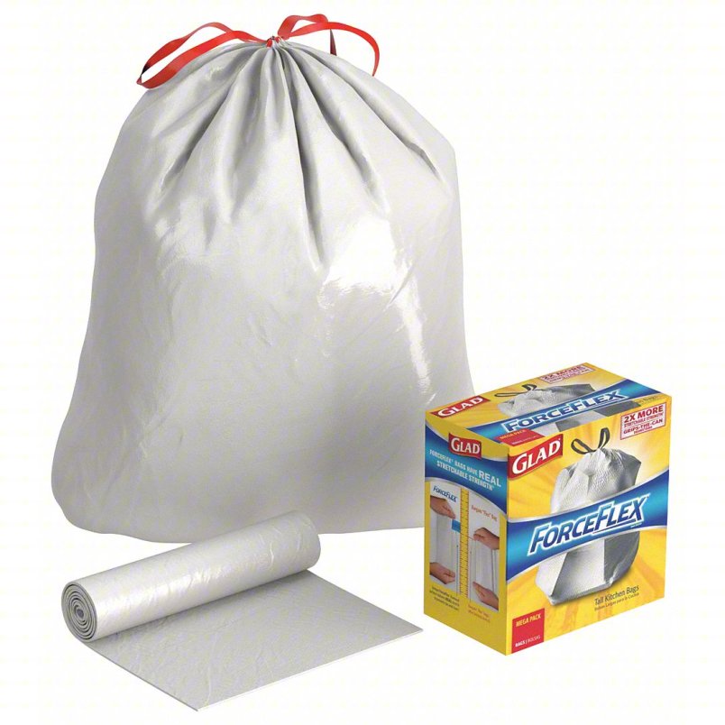 13 Gallon Tall Kitchen Trash Can Liners with Drawstring - 100 Count White Garbage Bags for Home & Office Use | Heavy Duty Wastebasket Liners for Large Trash Cans