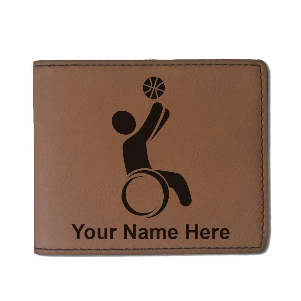 Genuine Faux Leather Wallet for Men & Women - Custom Engraved Personalized Gift Idea - Perfect for Wheelchair Basketball Players & Sports Enthusiasts - Ideal for Everyday Use, Travel & Special Occasions