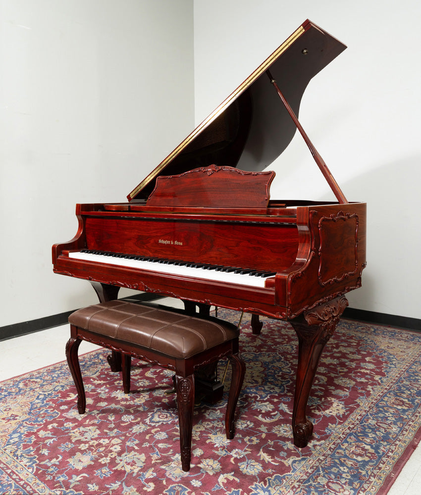 1987 Schafer & Sons SS 51A Grand Piano - Mahogany Polish Finish | Used Vintage Piano with Serial Number 8703156 | Perfect for Home, Studio & Concert Hall Performances