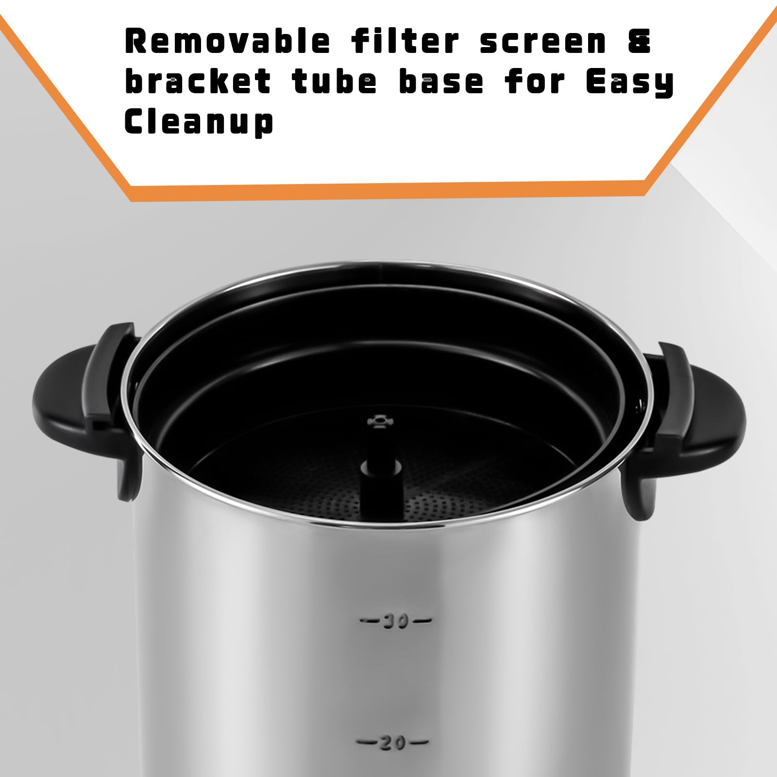 Commercial Grade Stainless Steel 30-Cup (5.2L) Electric Coffee Urn with Plastic Filter & Faucet - 1KW Fast Heating Coffee Maker & Hot Water Dispenser for Home, Office, Wedding, Catering & Large Gatherings - Perfect for Parties, Events and Hospitality Use