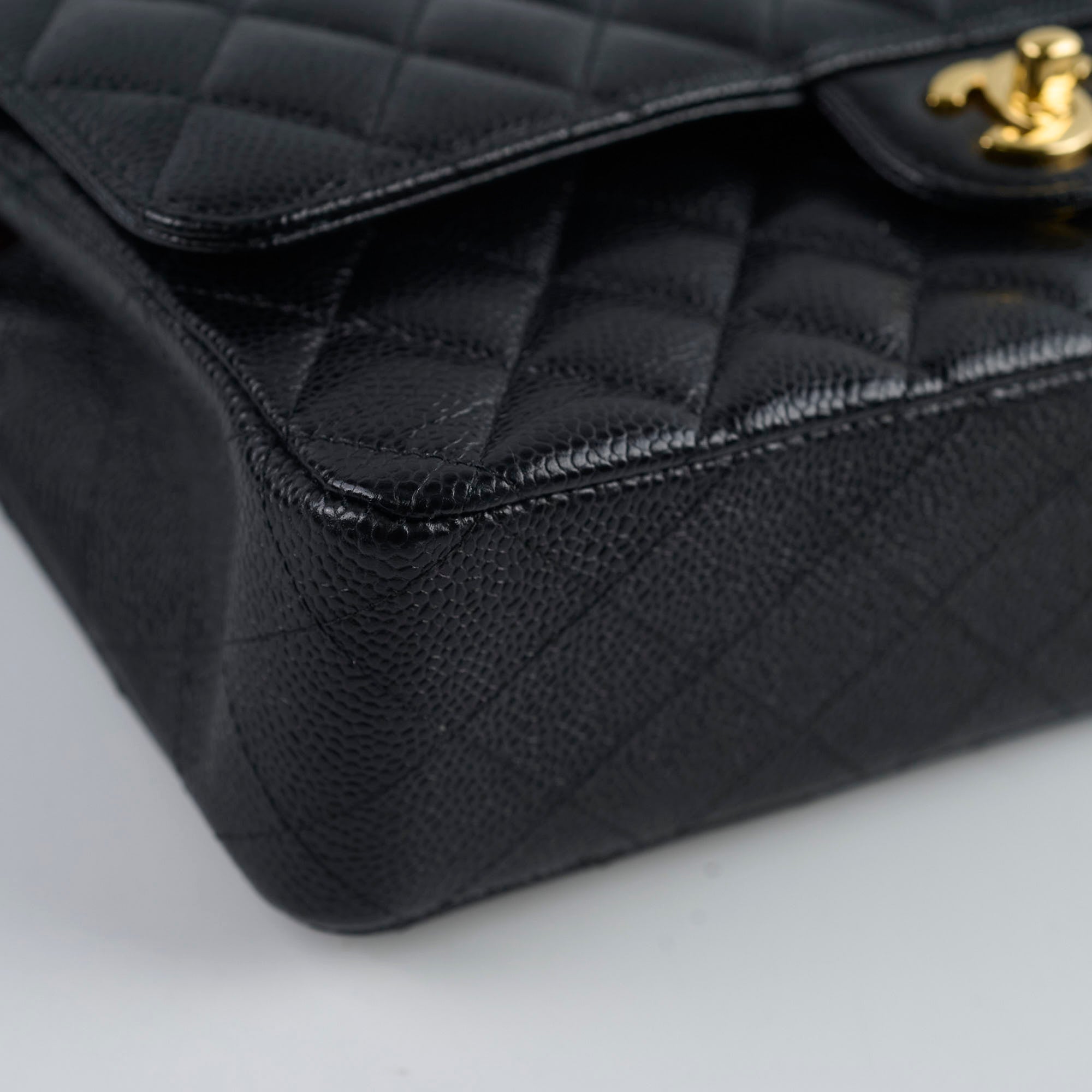 Chanel Medium M/L Caviar Classic Flap Black 24 Series Handbag - Luxury Designer Shoulder Bag for Women, Perfect for Work, Evening Events & Special Occasions