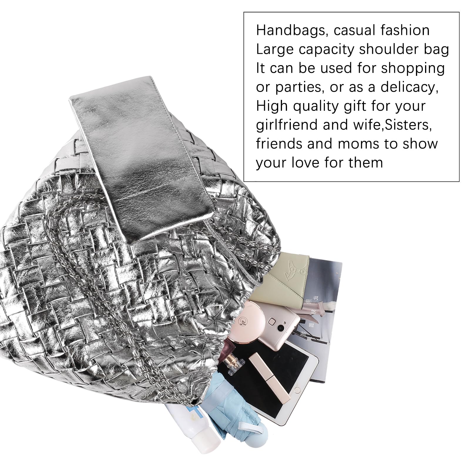 Stylish Large Woven Leather Tote Bag for Women - Spacious Travel Shoulder Purse & Everyday Handbag for Work, Beach, Shopping & Commute