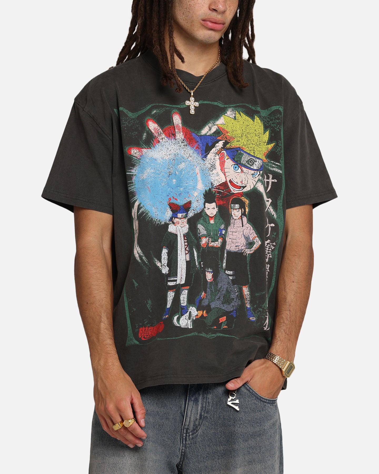 Naruto Sasuke Retrieval Heavy T-Shirt - Black Wash | Anime Graphic Tee for Men & Women | Perfect for Cosplay, Conventions & Casual Wear