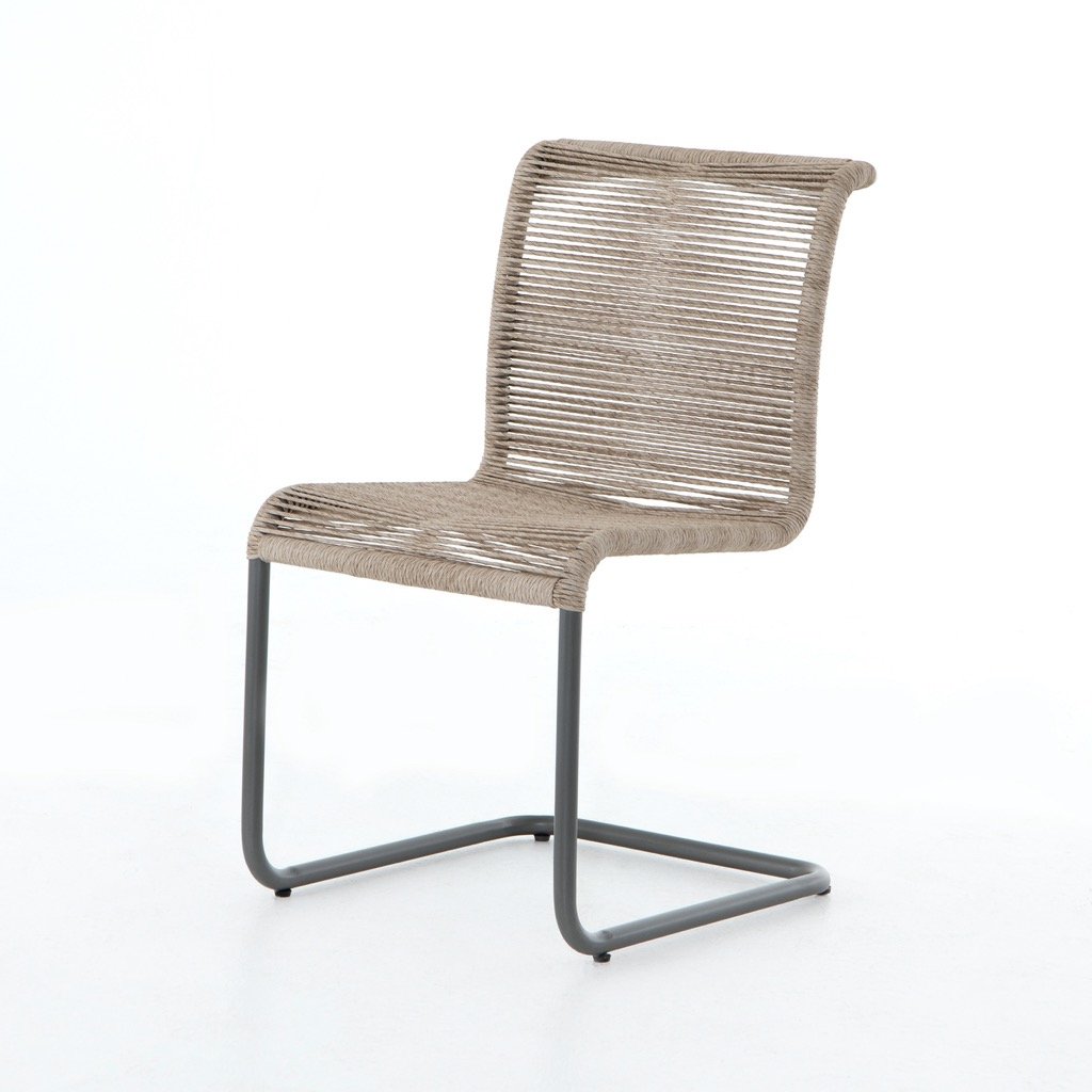 Vintage White Grover Outdoor Dining Chair - Patio, Garden, Poolside & Backyard Seating for Relaxing and Entertaining