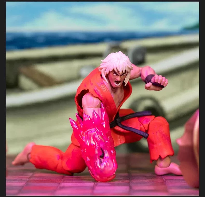 Jada Toys 1/12 Scale 6-Inch Ultra Street Fighter II Action Figure - Violent Ken Collectible for Gamers & Fans | Perfect for Display, Cosplay & Gift Giving