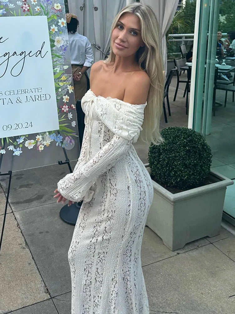 2025 New Sexy Lace Tight Dress for Women - Strapless High Waist Tailored Lace Bodycon Dress | Autumn Winter Fashion Evening Party Dress for Cocktail, Date Night & Special Occasions