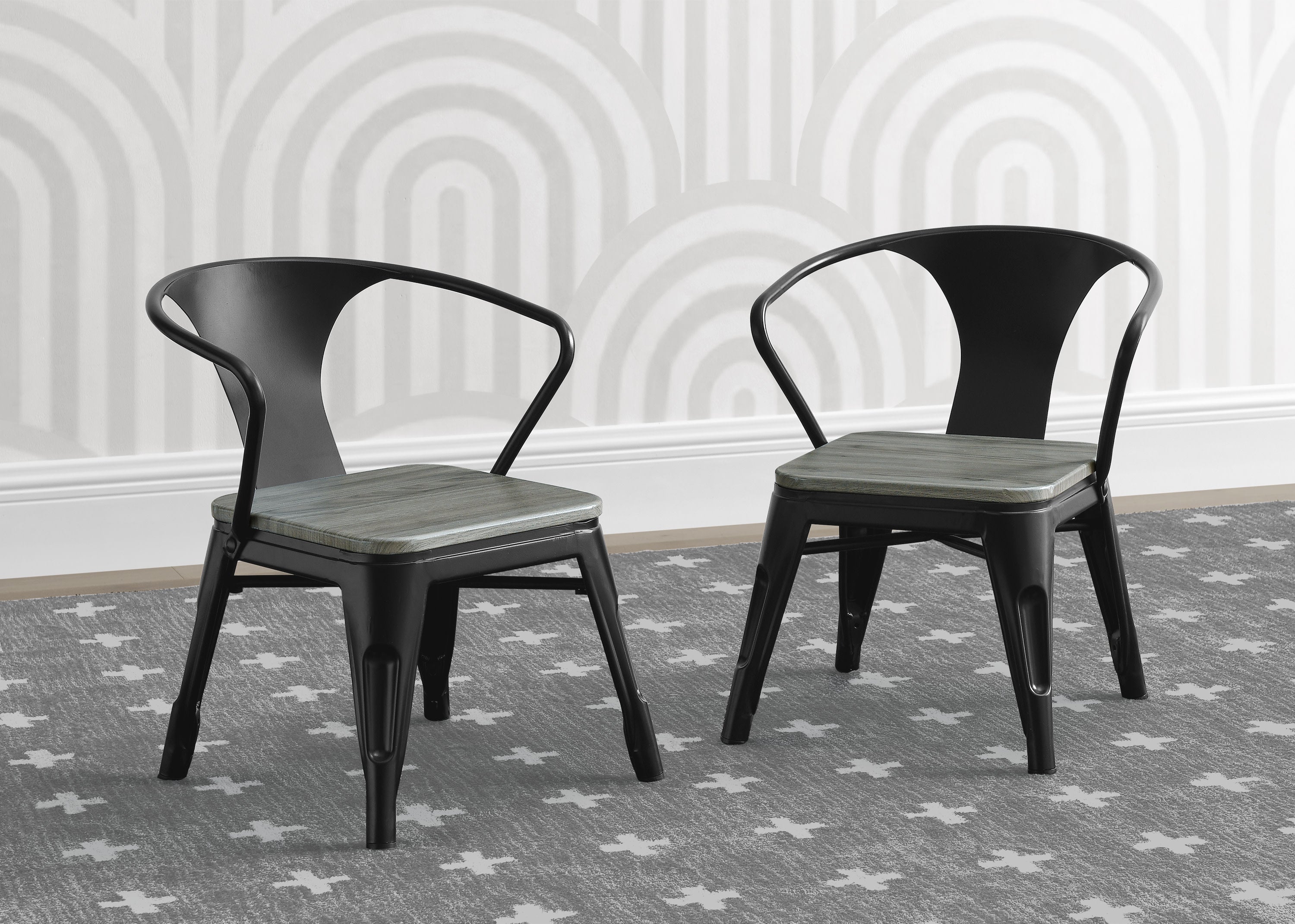 Modern Bistro 2-Piece Chair Set for Outdoor Patio, Cafe, Restaurant & Garden Dining - Lightweight & Durable Metal Bistro Chairs with Comfortable Seat Cushions