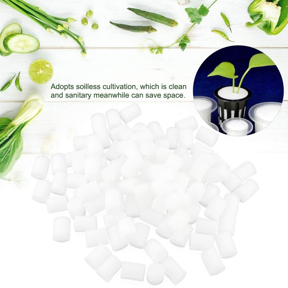 100pcs Hydroponic Sponges for Seed Starting - Reusable Planting Sponges for Greenhouse, Indoor Gardening & Hydroponic Systems - Perfect for Lettuce, Herbs & Microgreens