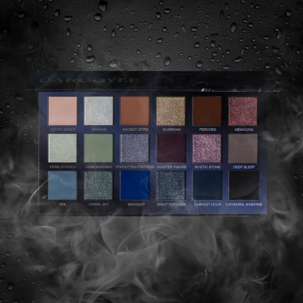 Gargoyle Eyeshadow Palette - 12 Highly Pigmented Matte & Shimmer Shades for Dramatic & Everyday Makeup Looks | Perfect for Halloween, Cosplay & Night Out