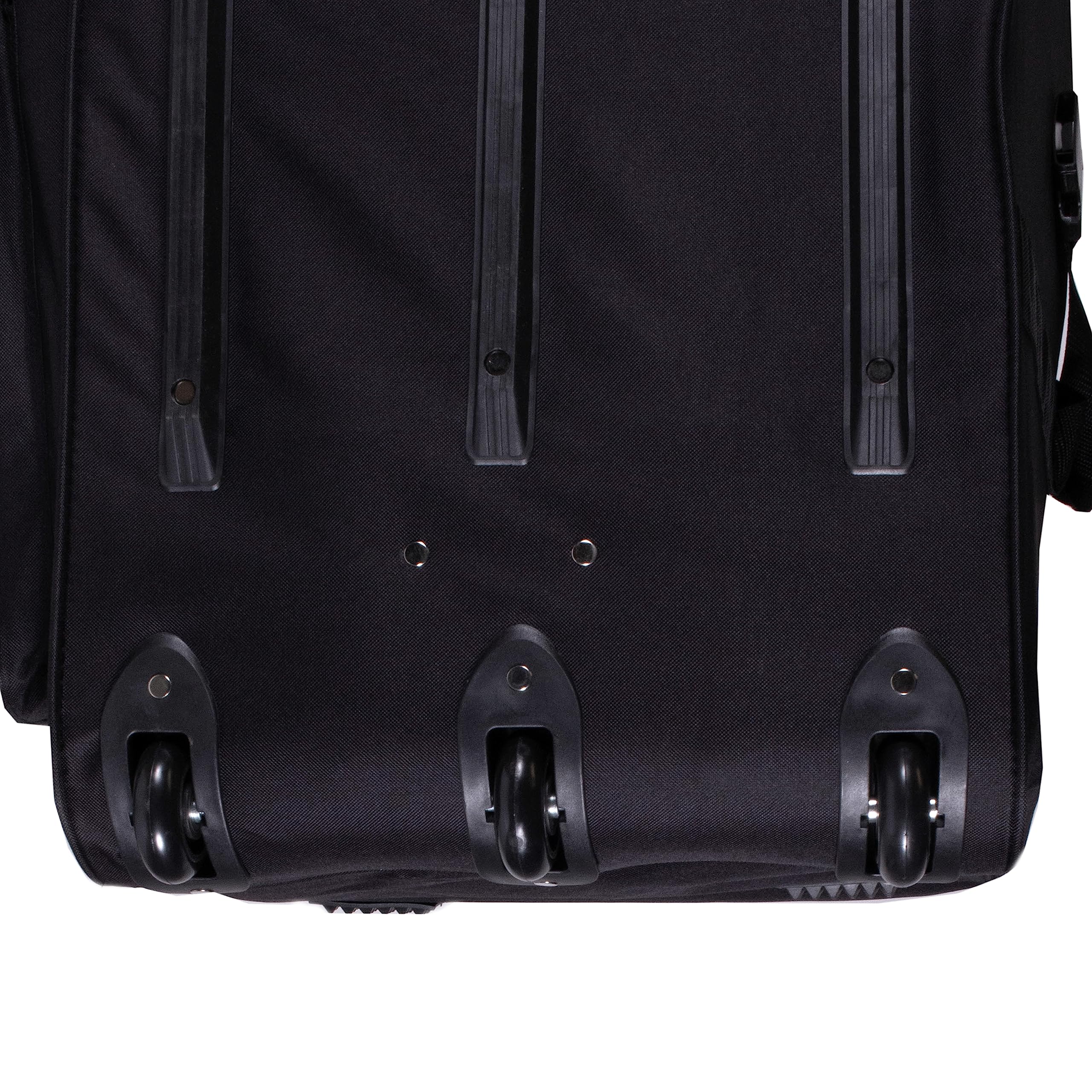 30'' / 36'' / 40'' Rolling Duffle Bag - Wheeled Travel Luggage Suitcase with Wheels (Black, 40 Inch) | Perfect for Air Travel, Road Trips & Gym Gear Storage | GT Brand