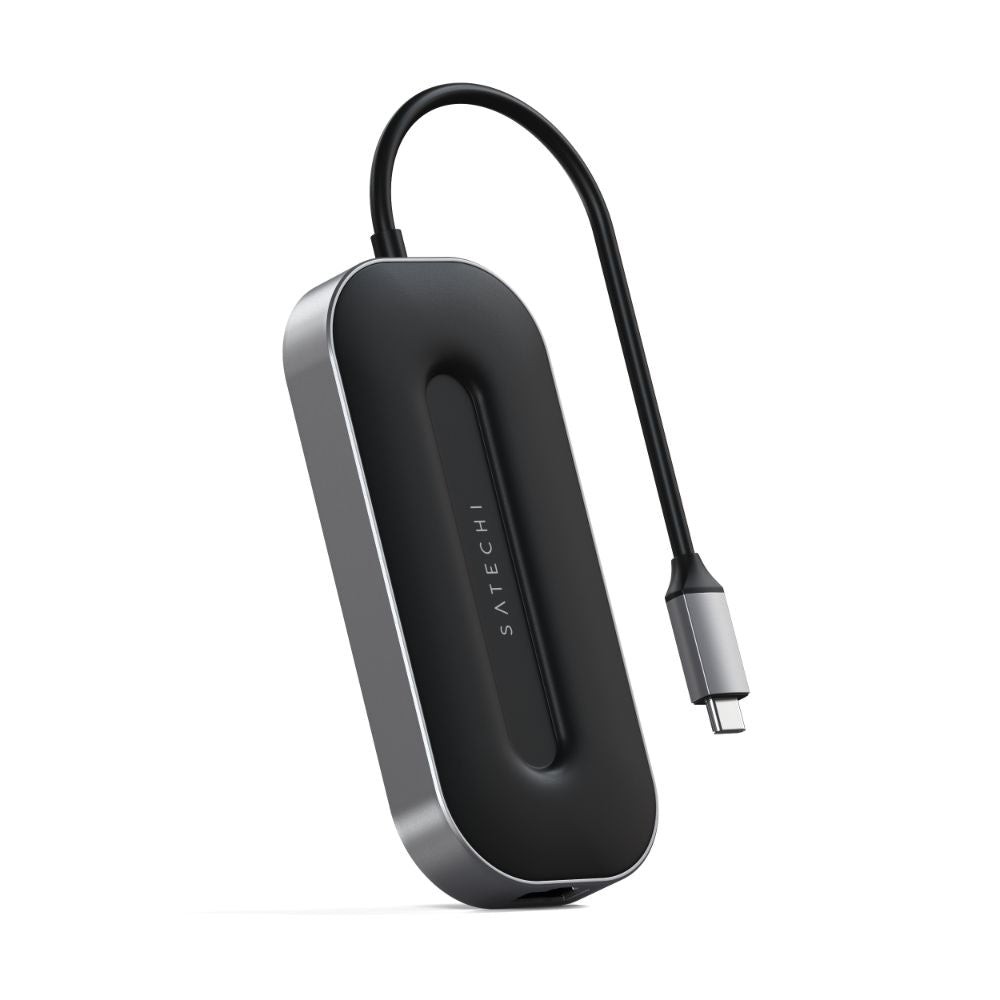 Satechi USB4 Multiport Adapter with 2.5G Ethernet, 8K HDMI, 100W PD Charging - Space Grey | for MacBook Pro, iPad Pro & Windows Laptops | Home Office & Travel Essential
