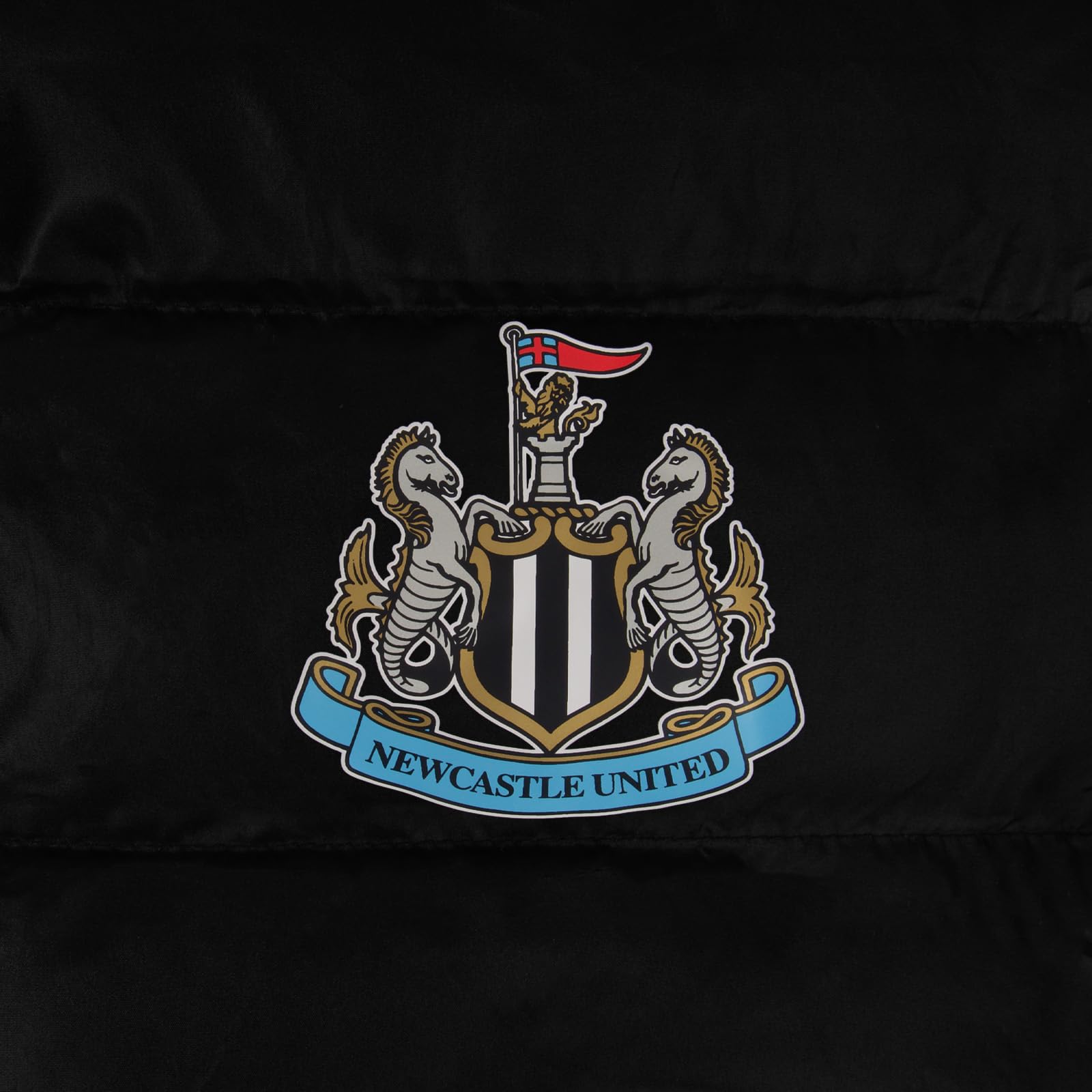 Newcastle United FC Official Men's Quilted Hooded Winter Jacket - Soccer Fan Gift, Warm Football Outerwear for Matchdays & Cold Weather