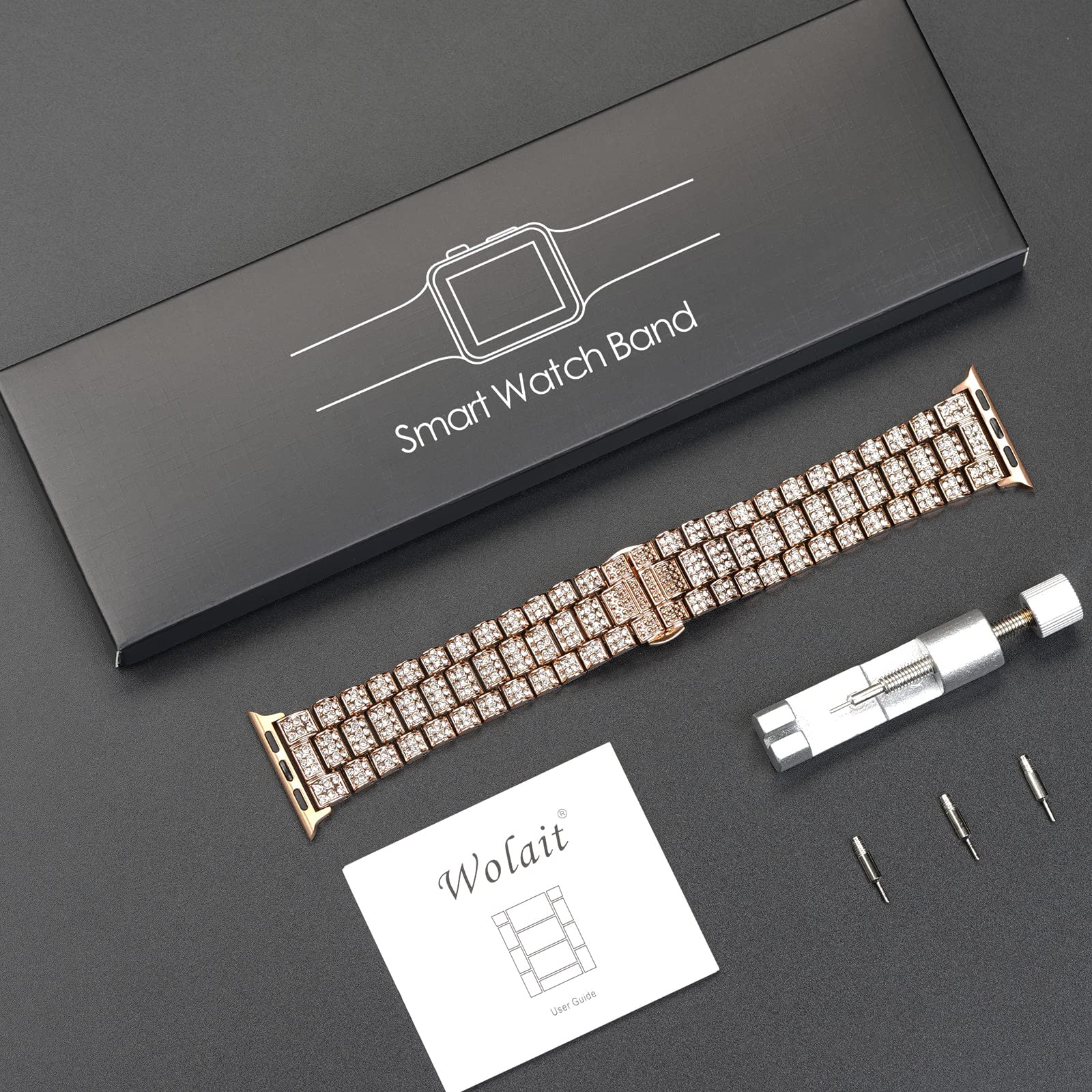 Luxury Diamond Metal Apple Watch Band for Women - Compatible with Series 10/9/8/7/6/SE/5 (38mm-49mm) | Elegant Bling iWatch Accessory for Work, Parties & Special Occasions