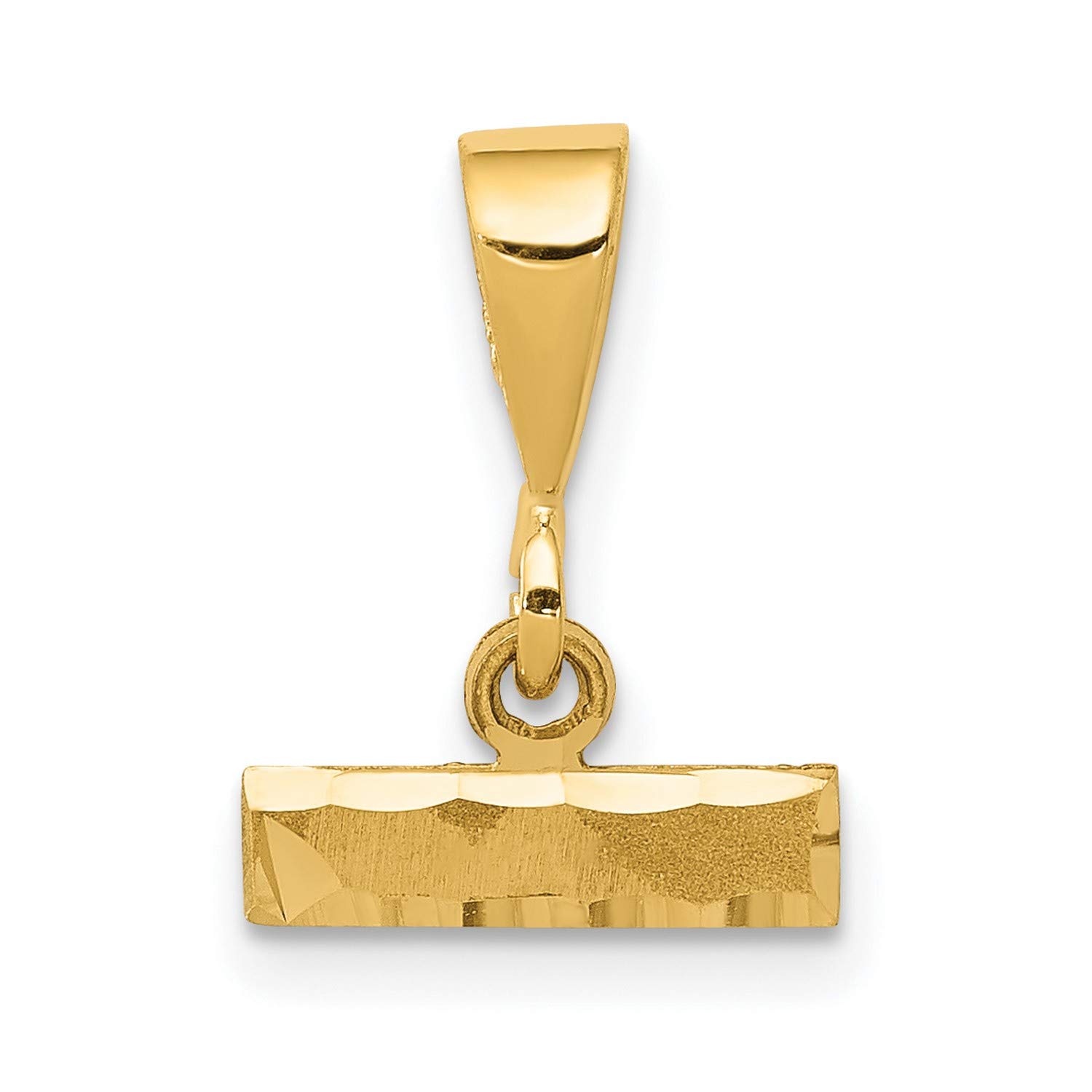 14K Yellow Gold Small Satin Number Holder Pendant with Accented Border - 14mm x 11mm Charm for Birthdays, Anniversaries & Special Occasions - Personalized Jewelry Gift for Women
