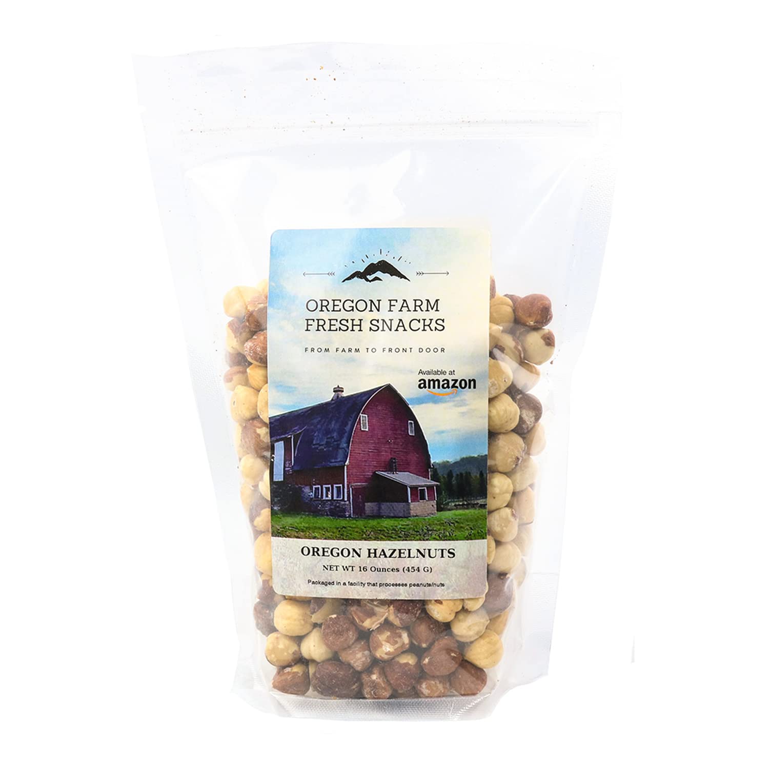 Premium Oregon Farm Fresh Roasted Hazelnuts - Lightly Salted Natural Snacks with Sweet Buttery Flavor - Healthy Nutritious Hazelnut Snack Pack (16oz) - Perfect for Office Snacks, Holiday Gifting & Healthy Lifestyle