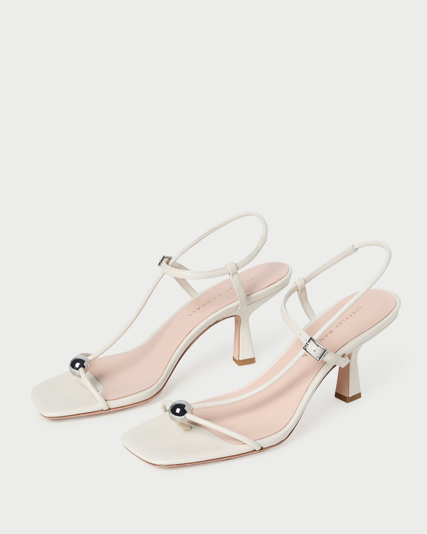 Triana Women's White Leather Mid Heel Sandals - Comfortable Dress Shoes for Weddings, Parties & Office Wear