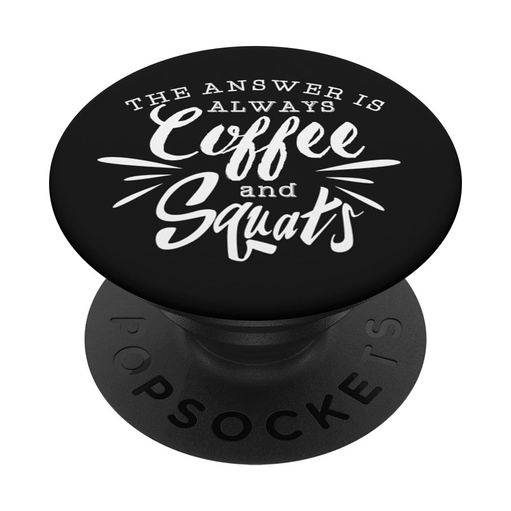 Funny Coffee & Squats HIIT Workout Gym Exercise PopSockets PopGrip - Adhesive Phone Grip for Fitness Enthusiasts & Gym Lovers - Perfect for Workouts, Running, Yoga & Daily Use