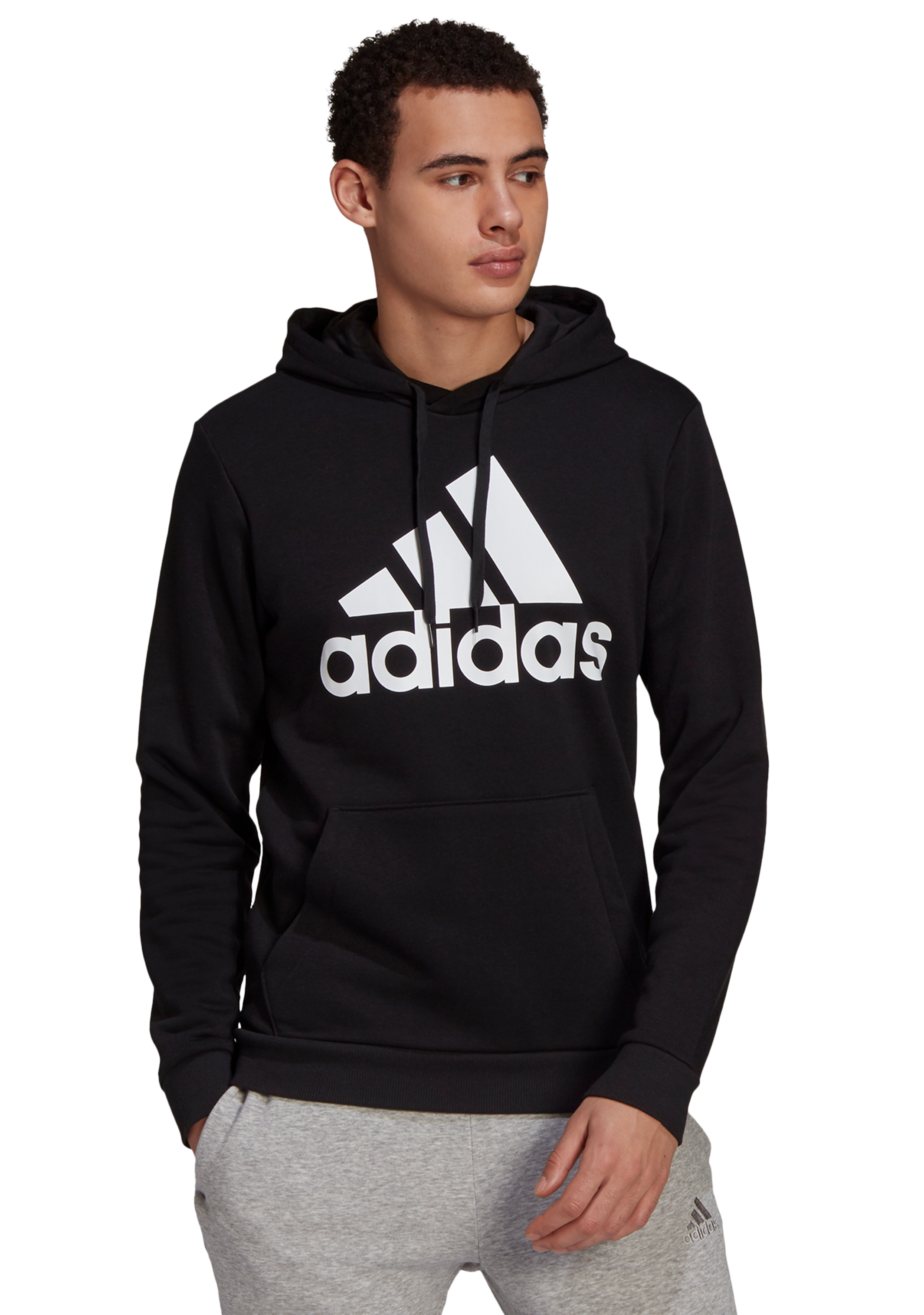 Adidas Men's Essentials Big Logo Fleece Hoodie - Warm & Comfortable Pullover Sweatshirt for Casual Wear, Gym, and Outdoor Activities