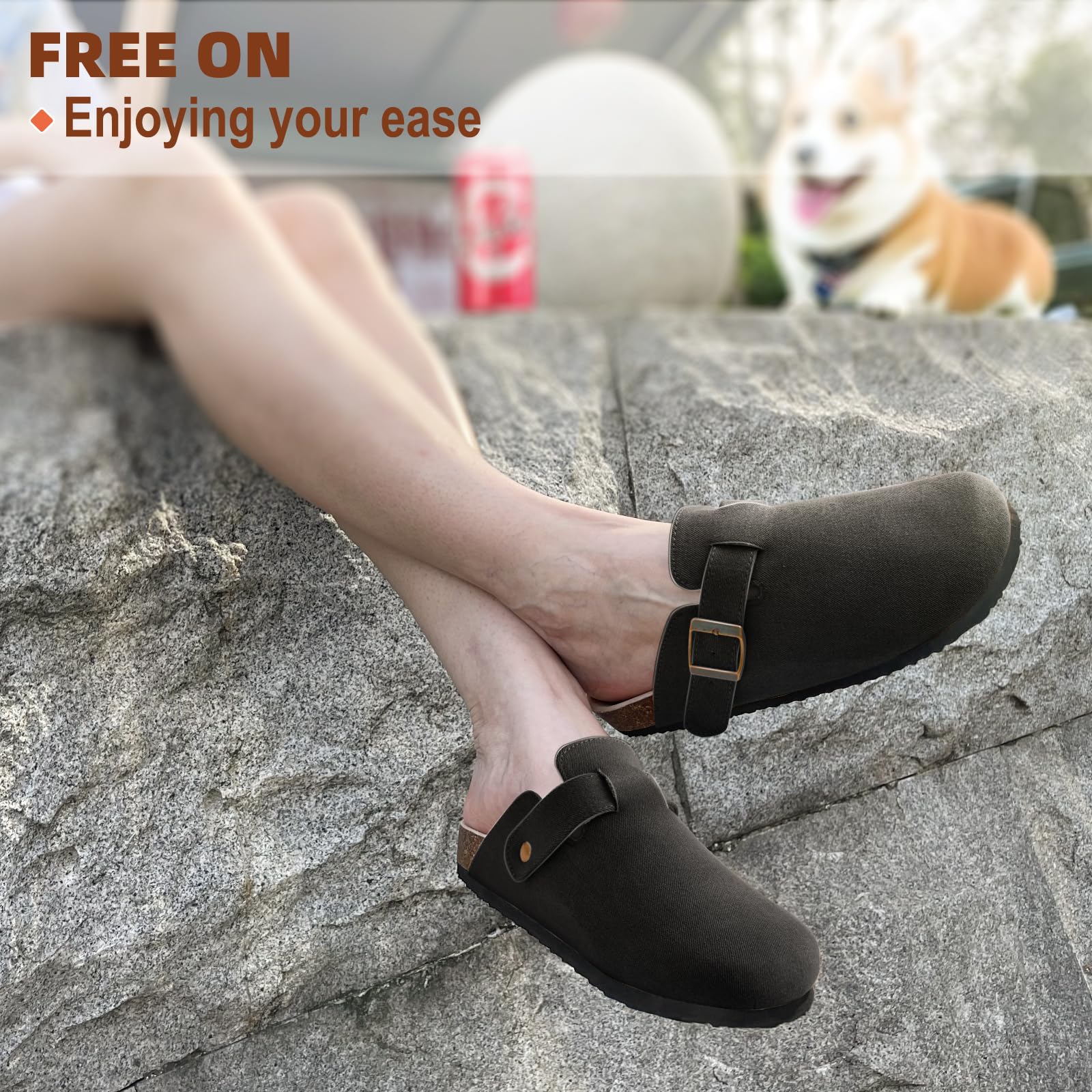 KEMISANT Men's Comfortable Suede Clogs - Unisex Mule Slippers & Sandals with Cushioned Cork Footbed - Perfect for Nurses, Healthcare Workers & Casual Wear