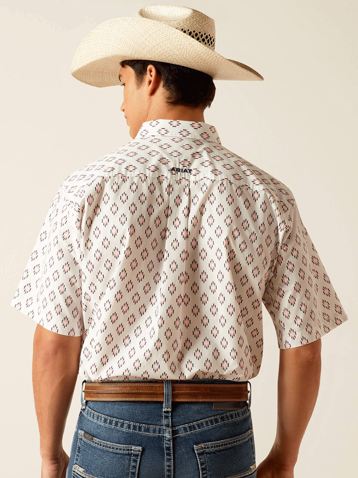 Ariat Men's Terrance Classic Fit Shirt - White | Western Style Button Down Shirt for Casual Wear & Outdoor Activities