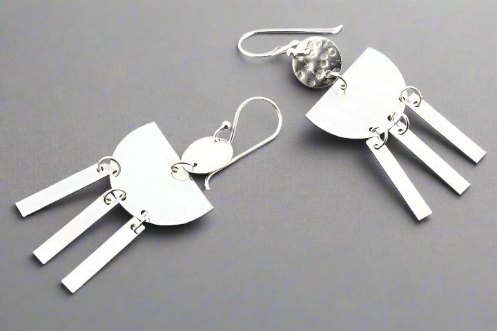 Atum Silver Drop Chandelier Earrings for Women - Elegant Dangling Statement Jewelry for Parties, Weddings & Evening Events