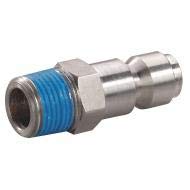 Speedaire 304 Stainless Steel Automotive Quick Coupler Plug - 2 Pack (30E566) for Air Compressor, Pneumatic Tools & Tire Inflation