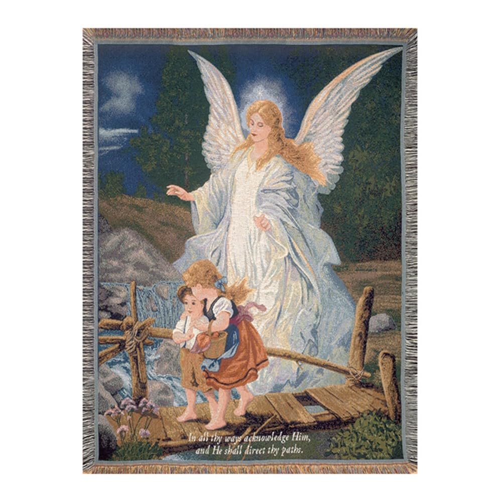 Religious Tapestry Throw Blanket 50x60 Inches - Bible Verse 'Direct Thy Paths' Christian Home Decor for Bedroom, Prayer Room & Gift