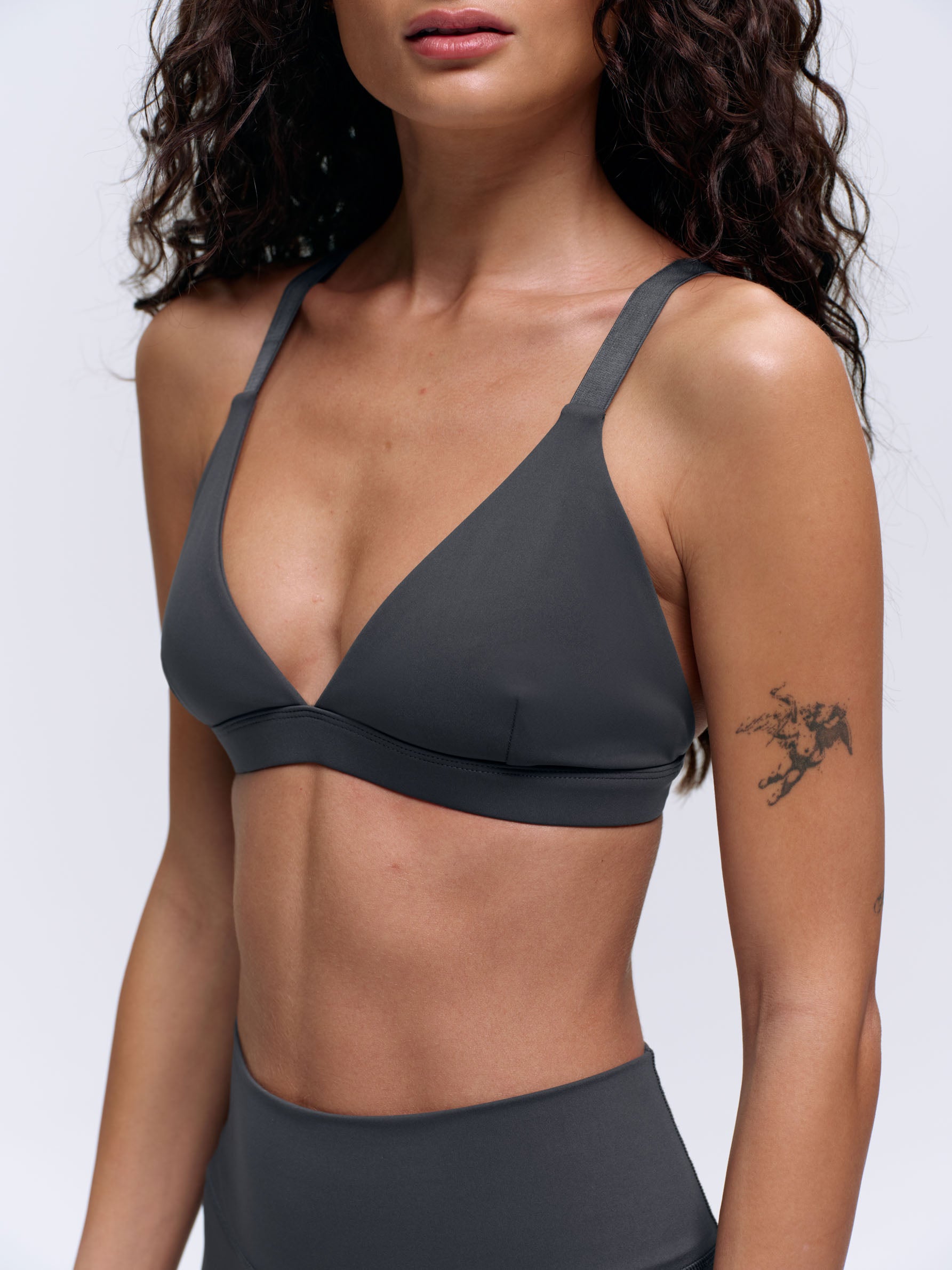 Ultimate Triangle Cross Back Bra - Graphite Grey - Comfortable & Supportive for Yoga, Workouts & Everyday Wear