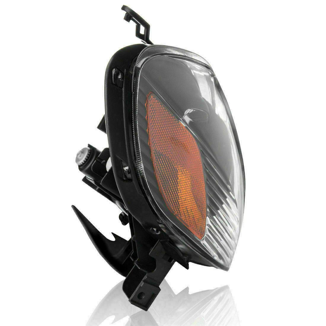 Headlight Assembly Compatible with 2003-2008 Toyota Corolla - Black Housing, Amber Reflector, Clear Lens (Driver & Passenger Side) (14028-GBK) - Perfect for Night Driving & Replacement