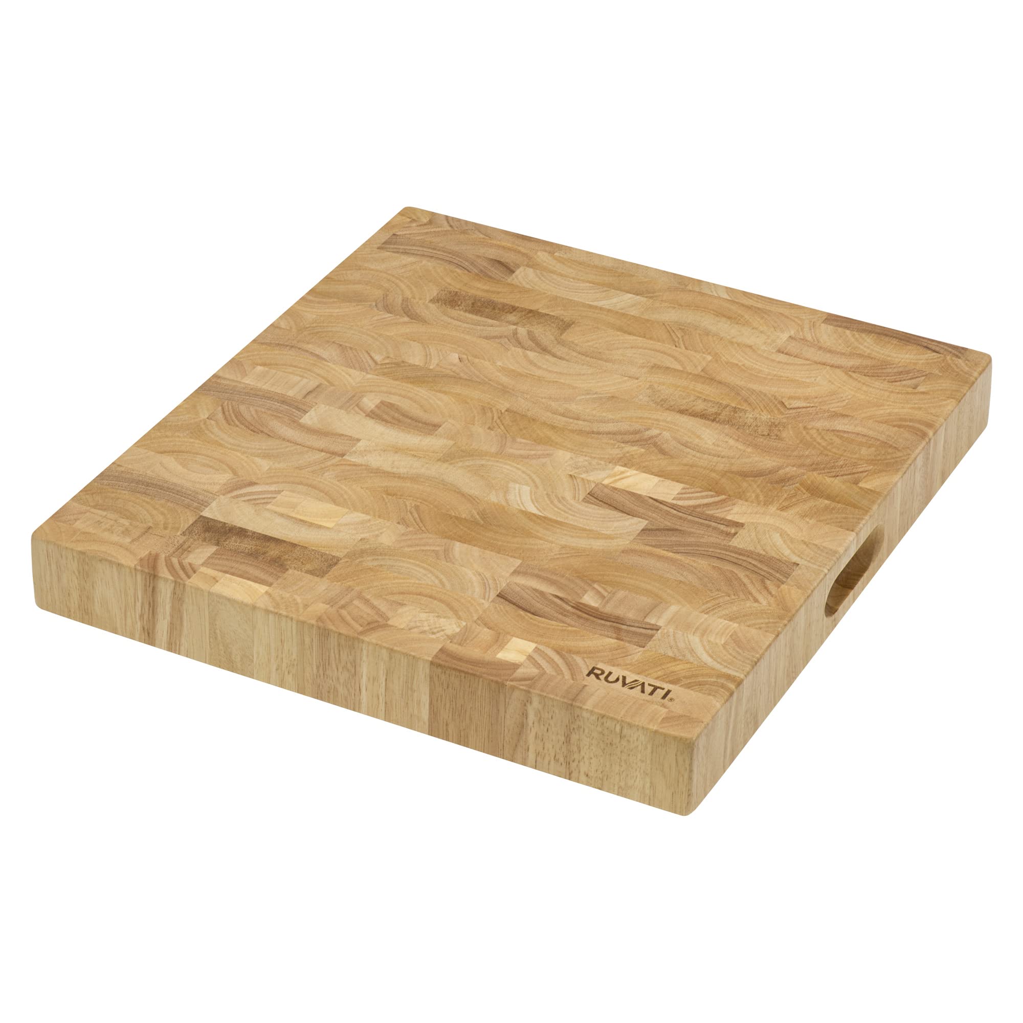 Ruvati 17 x 16 x 2 Inch Thick End-Grain French Oak Butcher Block Cutting Board - Large Solid Wood Chopping Board for Kitchen, Meat, Vegetables - RVA2445OAK - Perfect for Food Prep, Charcuterie & Entertaining