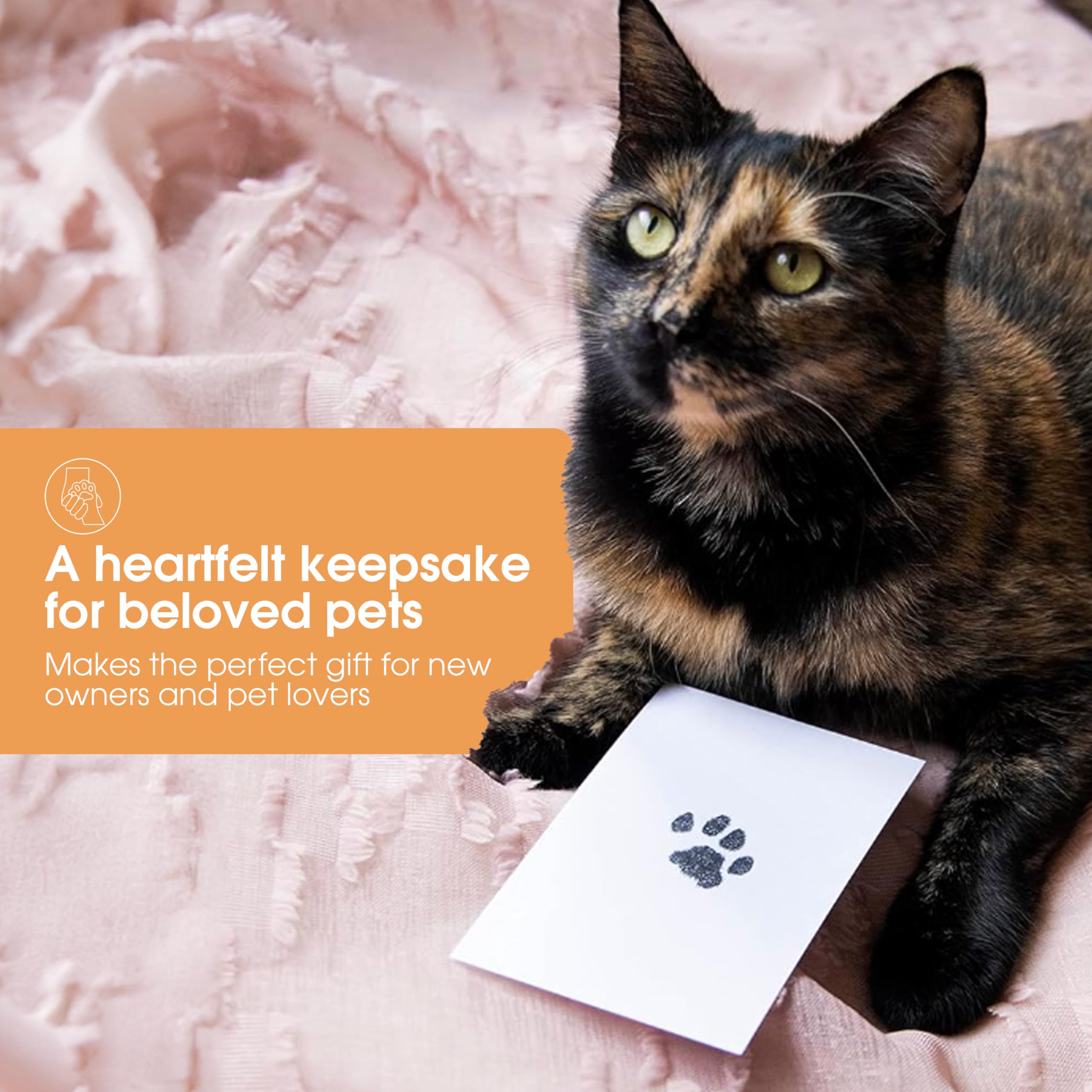 Pearhead Clean Touch Ink Pad Kit for Dogs & Cats - DIY Pet Paw & Nose Print Keepsake Set for Small/Medium Pets - Perfect for Creating Lasting Memories, Pet Adoption Gifts & Family Keepsakes