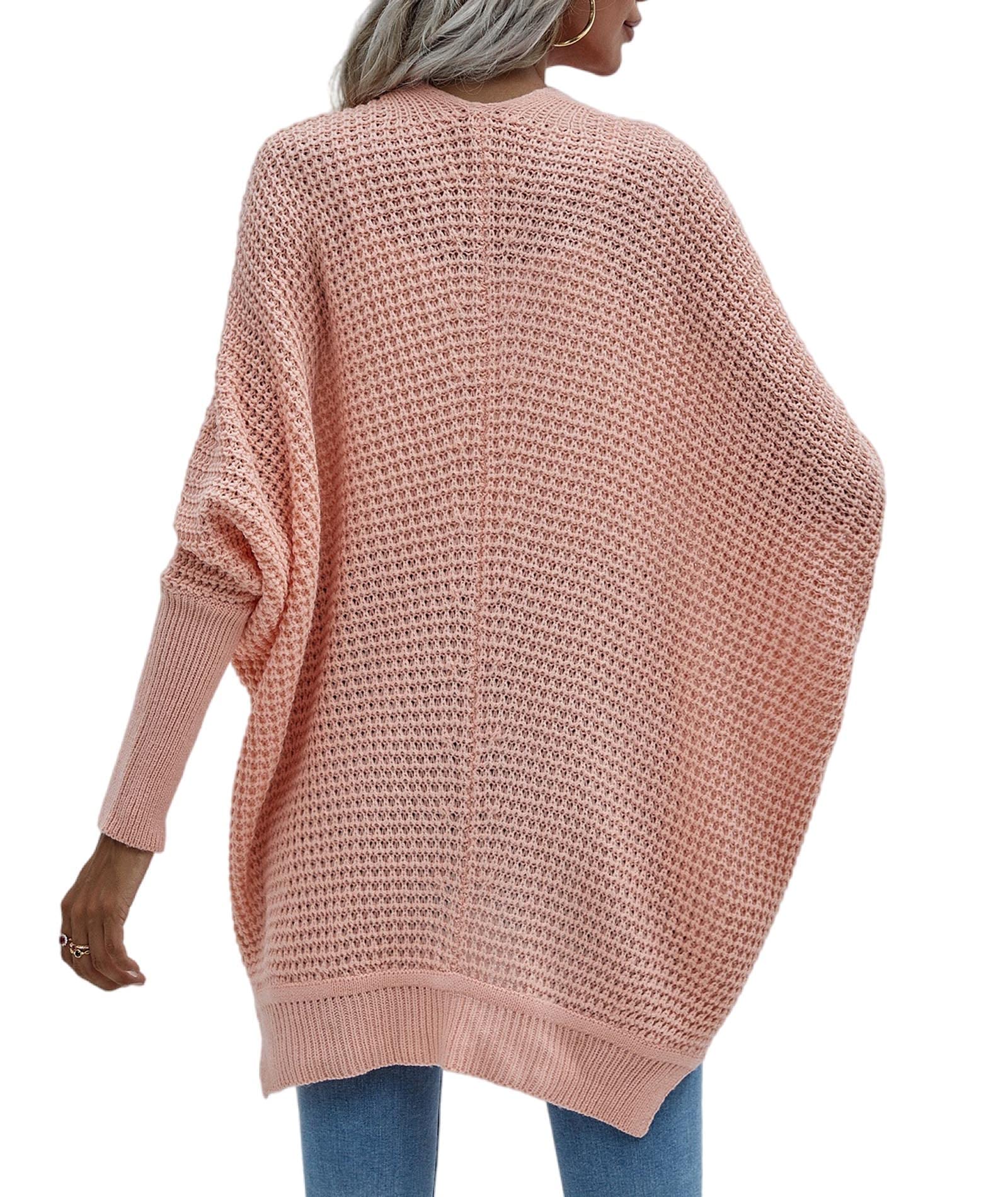 FYEARFOX Women's Long Sleeve Waffle Knit Cardigan - Cozy Ribbed Open Front Crochet Sweater for Fall & Winter | Perfect for Casual Outfits, Office Wear & Coffee Dates