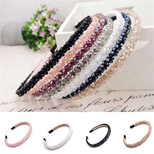 2 PCS Red Crystal Rhinestone Headbands - Shiny Non-Slip Beaded Hair Accessories for Women & Girls | Perfect for Parties, Weddings & Special Occasions
