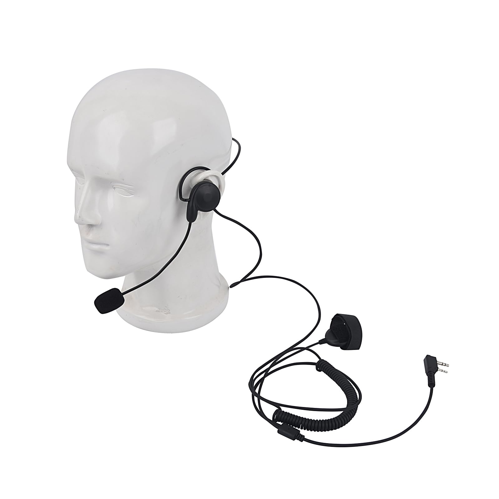 Pdflie Behind-The-Head Radio Earpiece with Boom Mic & Finger PTT - Walkie Talkie Headset Compatible with Baofeng, Kenwood, Retevis UV-5R & 888S - Ideal for Security, Construction & Outdoor Adventures