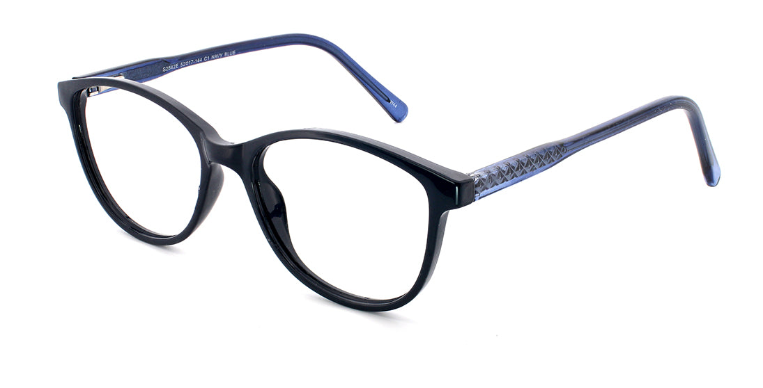 Stylish Plastic Cat Eye Glasses Frame 2842E - Trendy Retro Eyewear for Women, Perfect for Daily Wear & Fashion Accessories